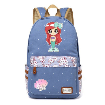 Unicorn + Mermaid Canvas Backpack