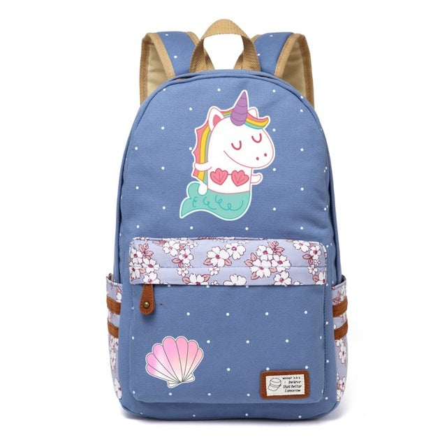 Mermicorn Canvas Unicorn Backpack