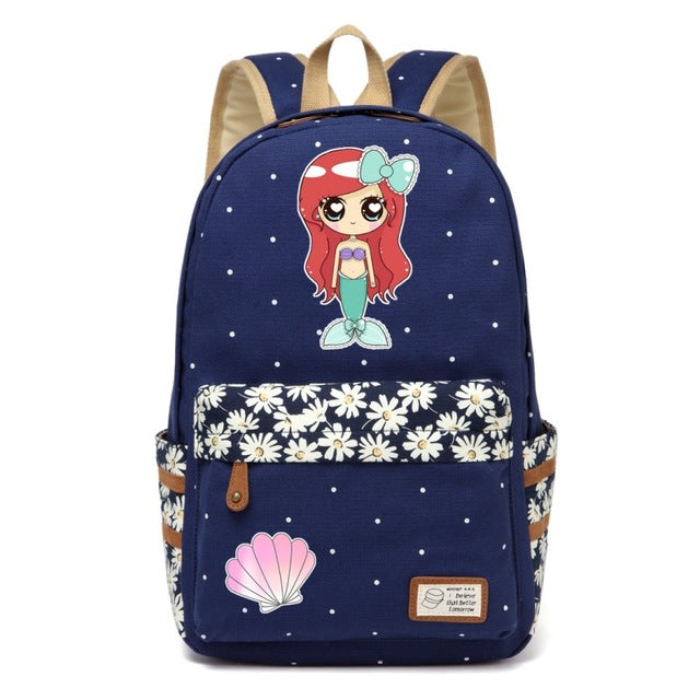 Unicorn + Mermaid Canvas Backpack