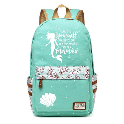 Unicorn + Mermaid Canvas Backpack