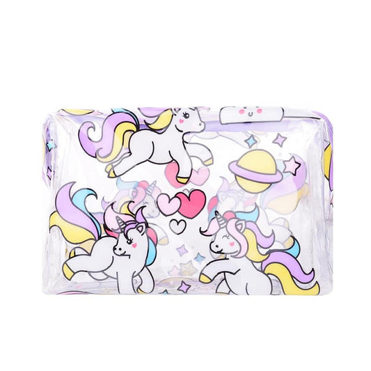 Transparent Unicorn Cosmetic or Pencil Bag