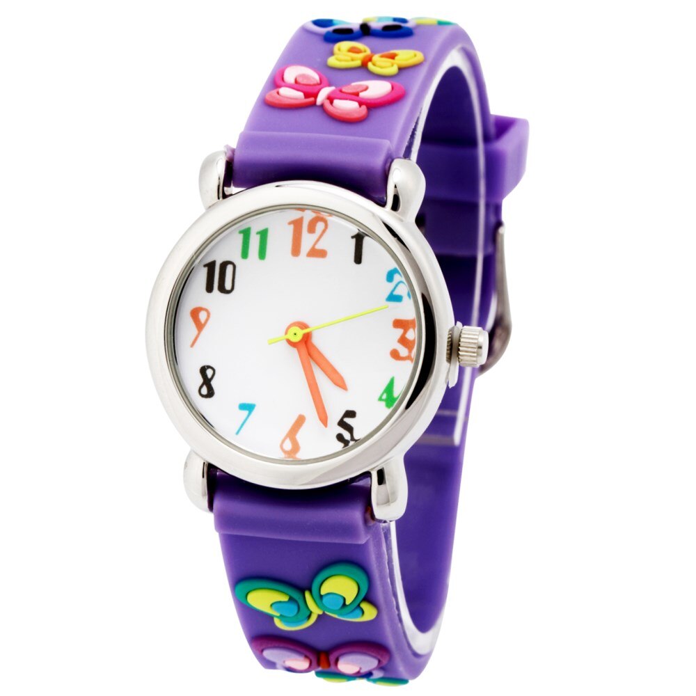 Educational Butterflies Waterproof Girl's Watch