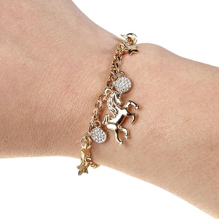 Unicorn Star and Moon Charm Bracelet