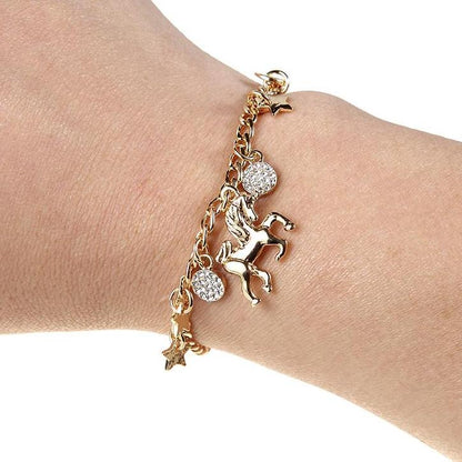 Unicorn Star and Moon Charm Bracelet
