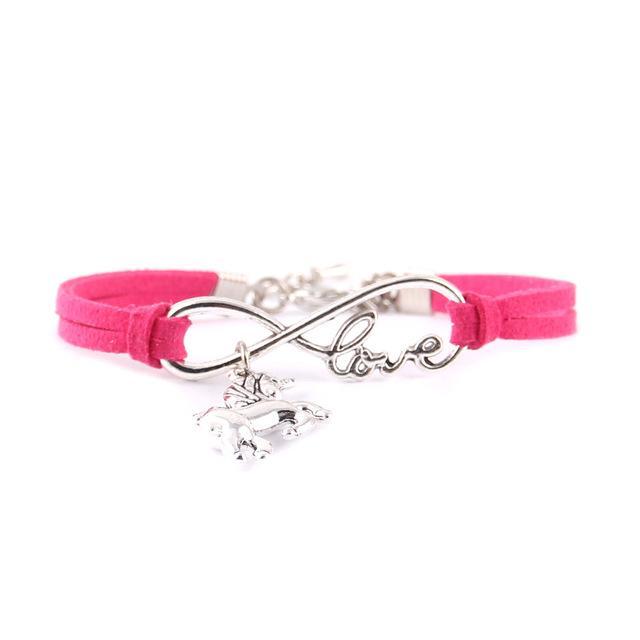 Little Leather Infinity Love Unicorn Charm Bracelet