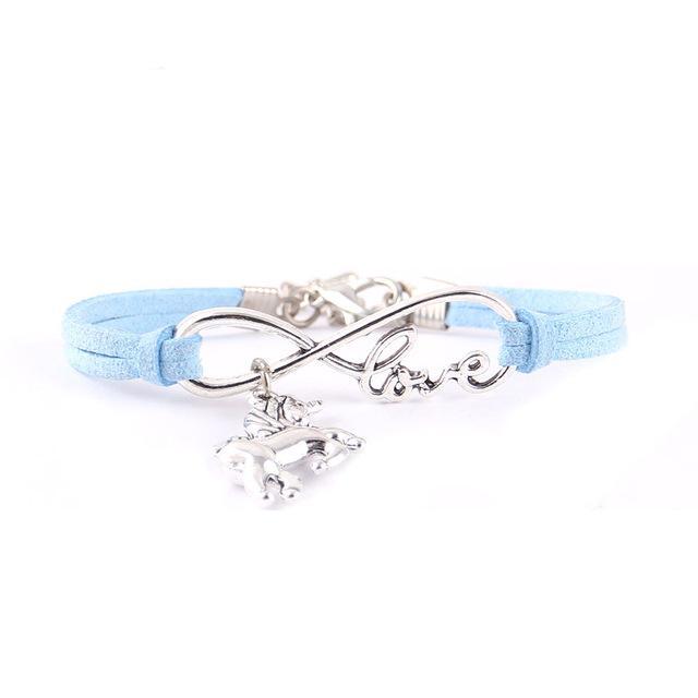 Little Leather Infinity Love Unicorn Charm Bracelet