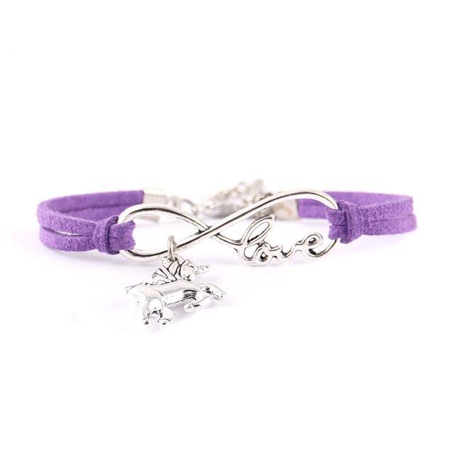 Little Leather Infinity Love Unicorn Charm Bracelet