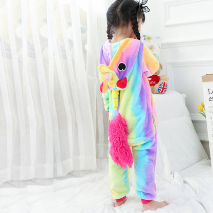 Kids Rainbow Unicorn Onesie Costume / Pajamas