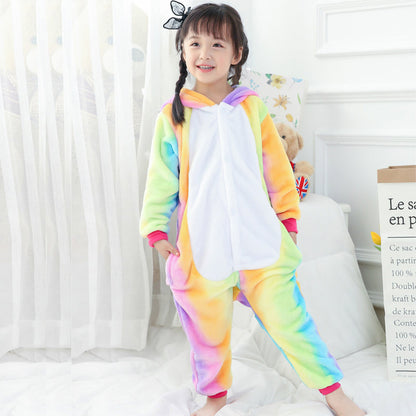 Kids Rainbow Unicorn Onesie Costume / Pajamas