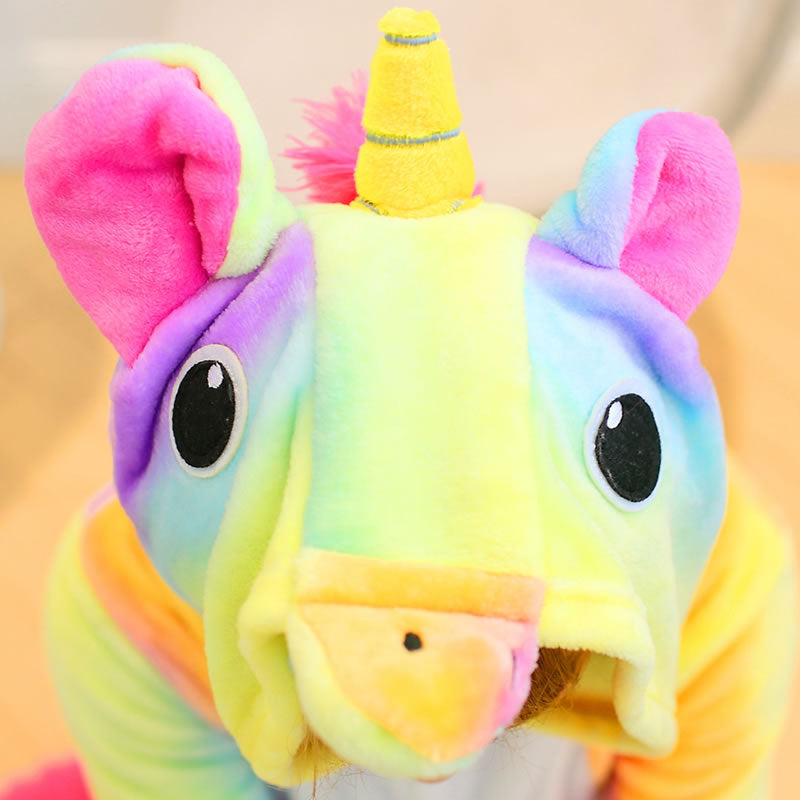 Kids Rainbow Unicorn Onesie Costume / Pajamas