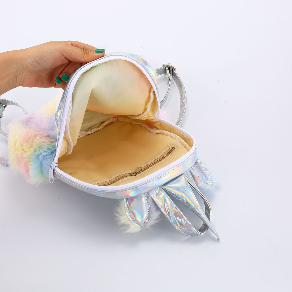 Plush Rainbow Unicorn Mini Backpack / Hand Bag