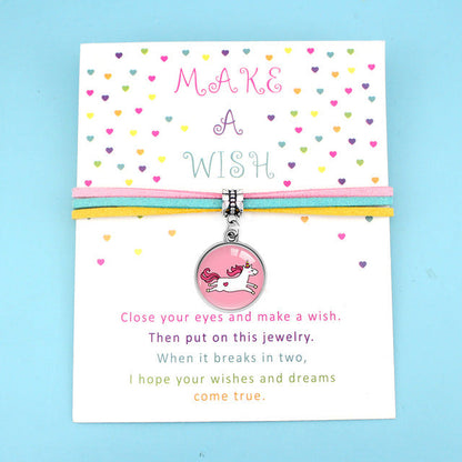 Make A Wish Rainbow Unicorn Charm Bracelet