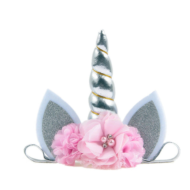 Kids Elastic Unicorn Horn Headband with Ears