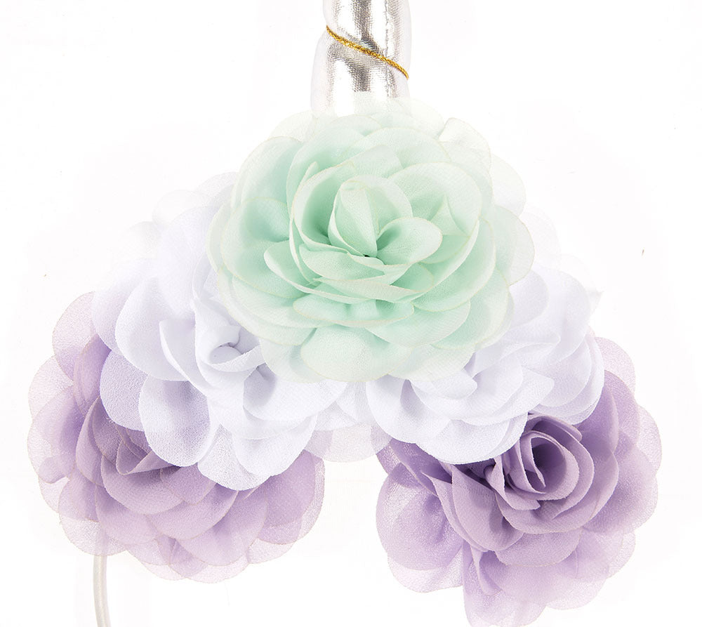 Kids Unicorn Horn Headband Flowers
