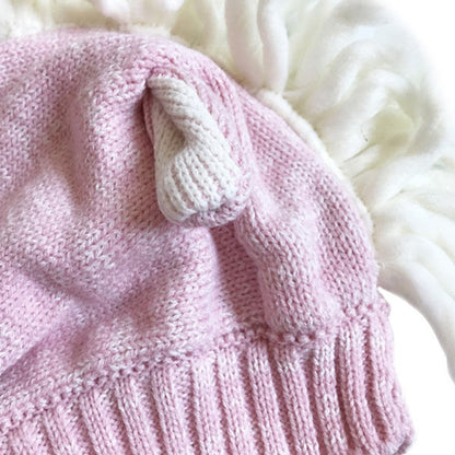 Baby / Toddler Knitted Wrap-Around Unicorn Winter Hat