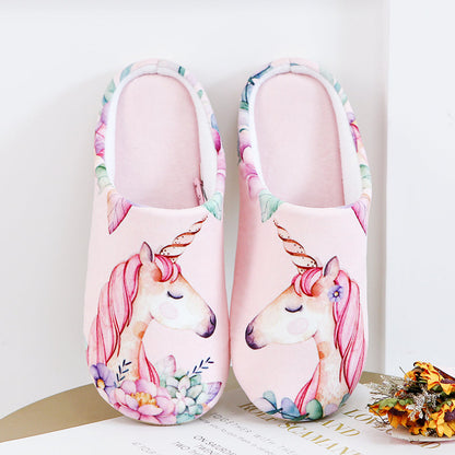 Floral Unicorn Memory Foam House Slippers