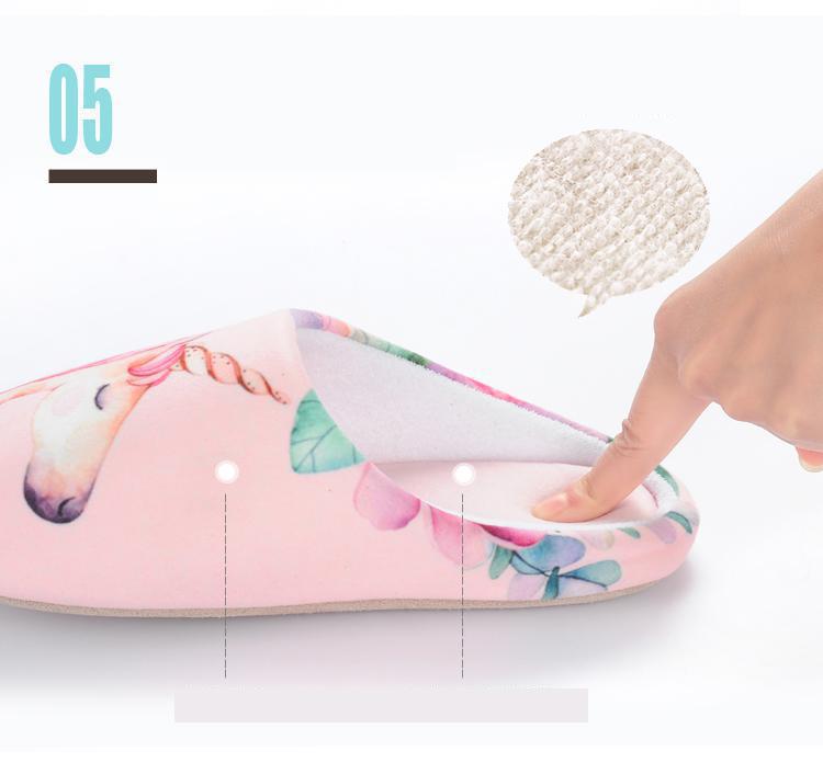 Floral Unicorn Memory Foam House Slippers