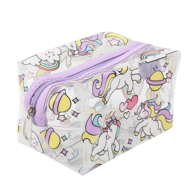 Transparent Unicorn Cosmetic or Pencil Bag