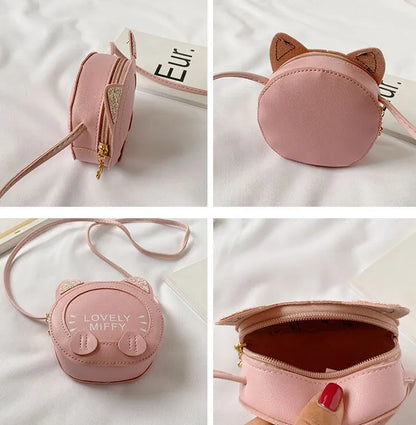 Stylish Mini Cat Ear Cartoon Girls' Shoulder Bag.