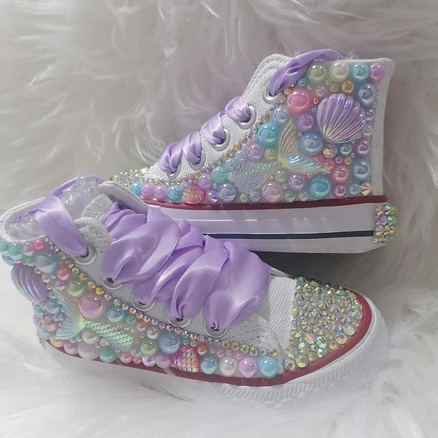 Girls Mermaid Bling Sneakers