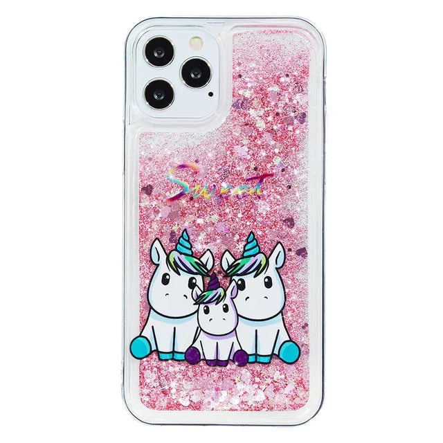 Unicorn Glitter Dynamic Liquid Case for iPhone 14 13 Pro Max 14 Plus 14ProMax