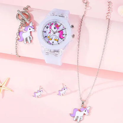 Unicorn Watch and Jewelry Set