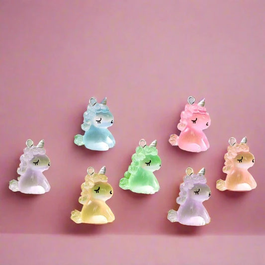 10Pcs Kawaii Cute Unicorn Charms