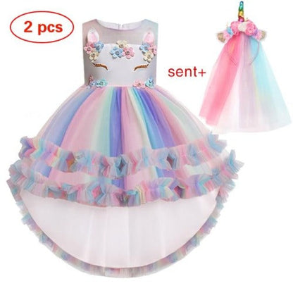 Long Back Ruffles Unicorn Dress