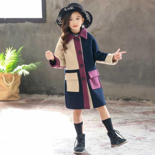 Patchwork Top Girl Fashion Coat