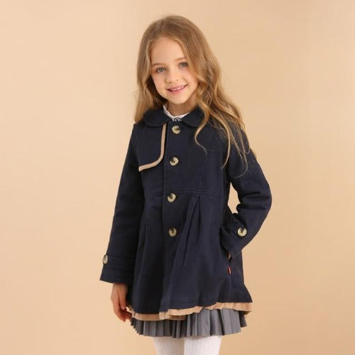 Turn Down Collar Wool Trench Coat