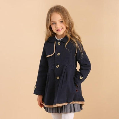 Turn Down Collar Wool Trench Coat